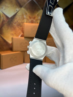 Hublot Leather Strap-Black Dial