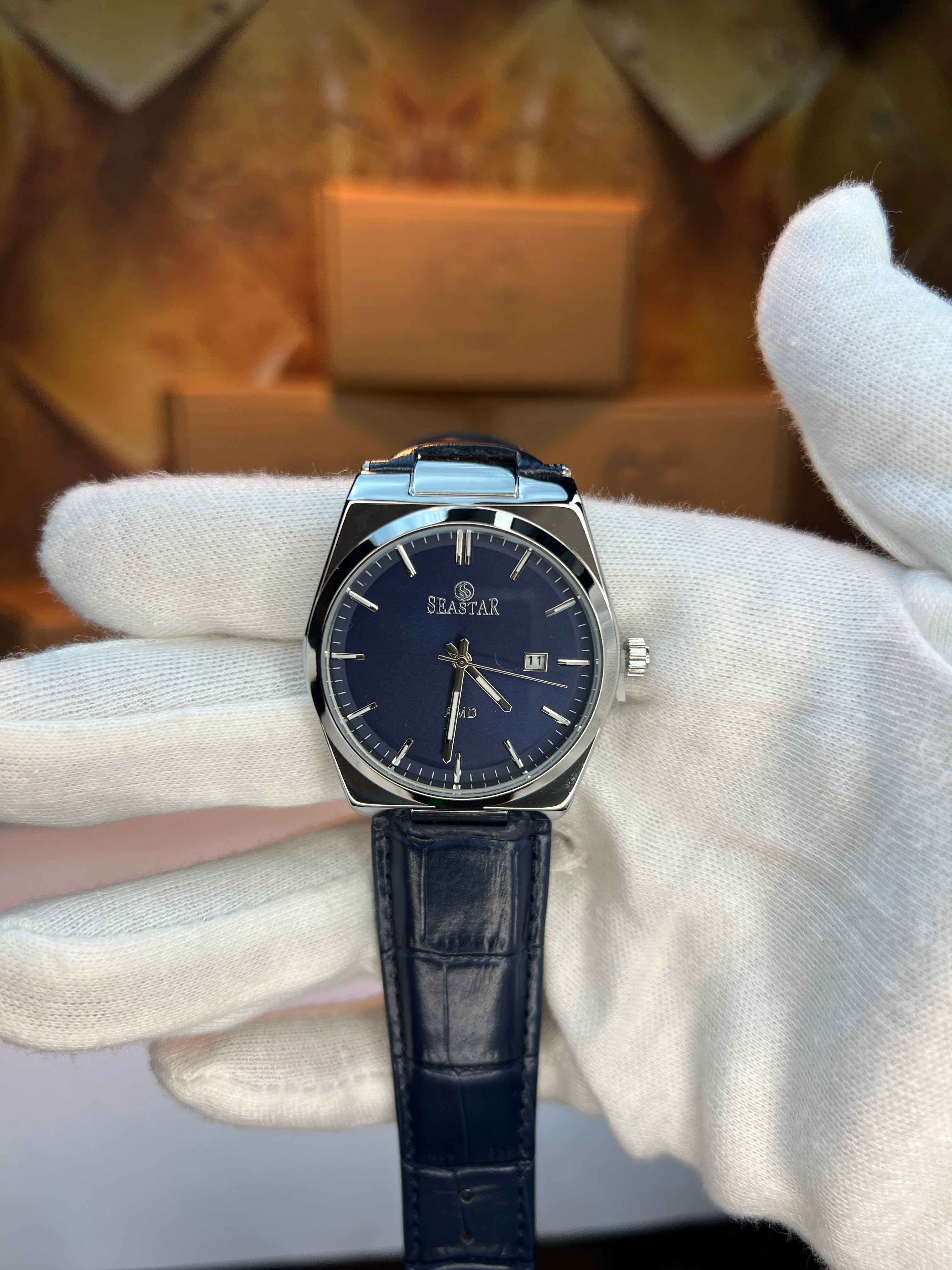 SeaStar AMD-Blue Leather & Blue Dial