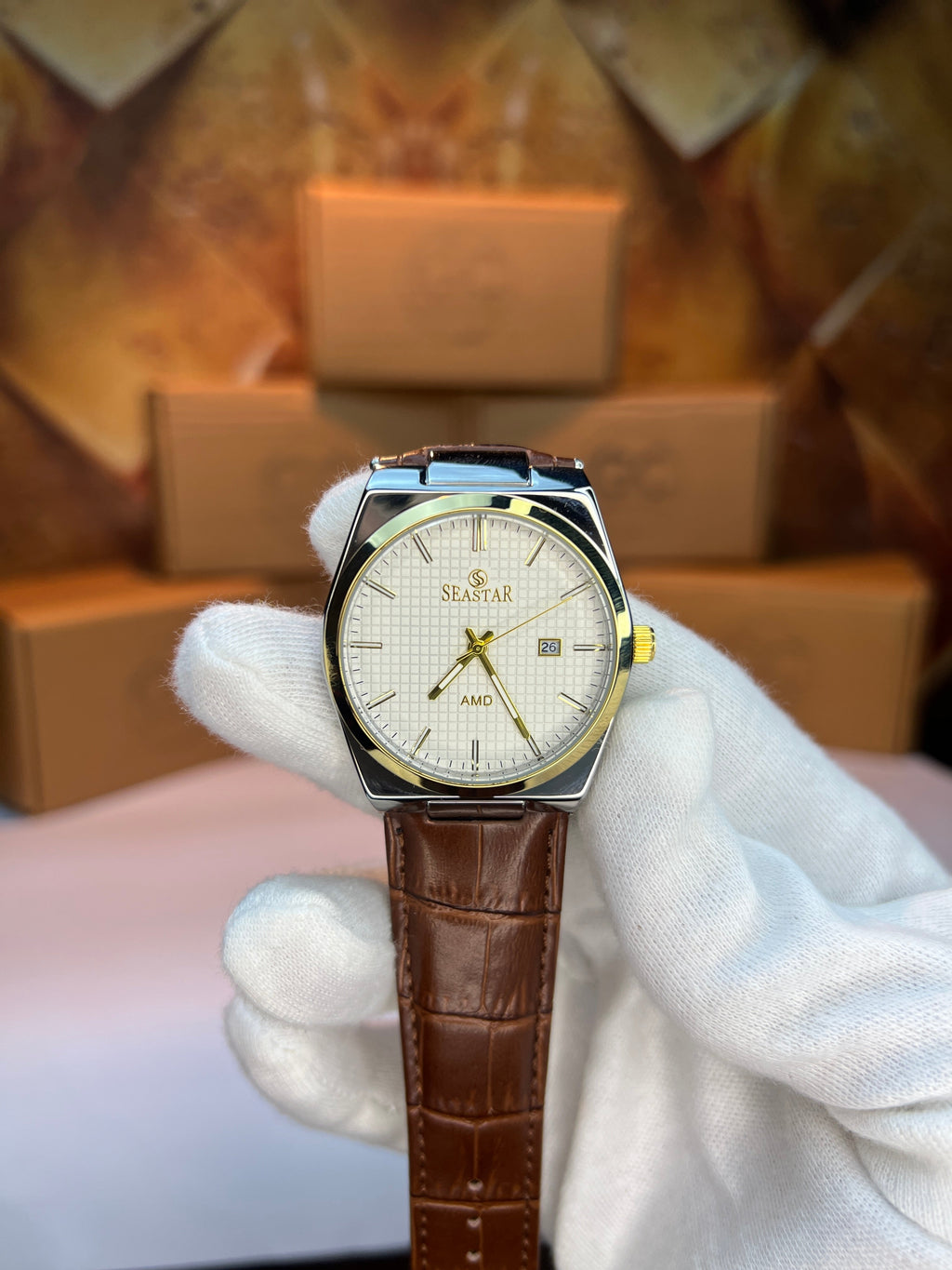 SeaStar AMD-Brown Leather & Brown Dial