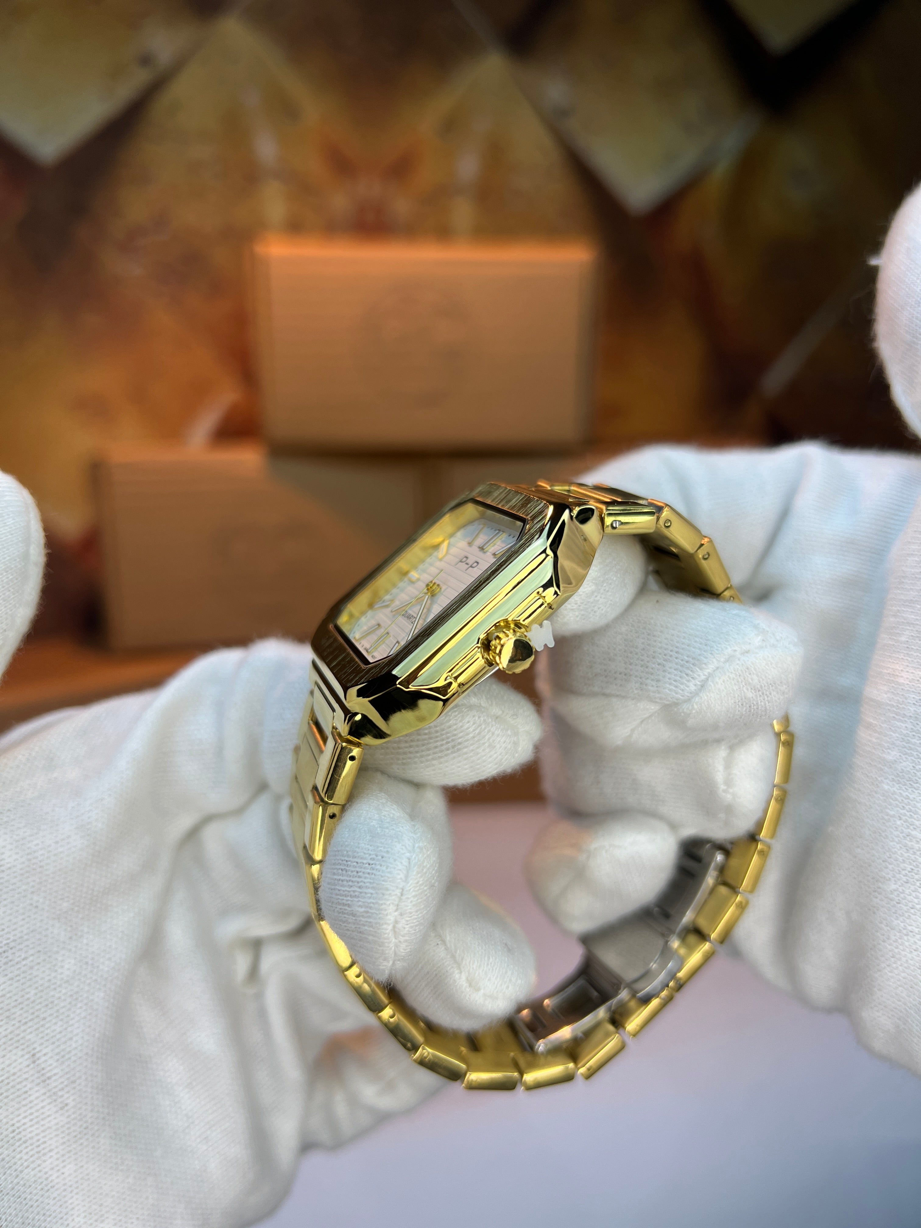 Gold-tone P.P White Dial Watch