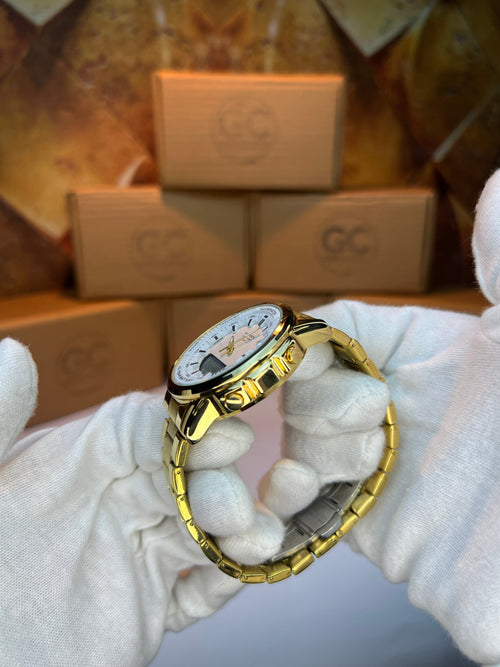 G-Shock Golden Metal Analog-Digital Watch – White Dial