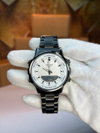 G-Shock Black Metal Analog-Digital Watch – White Dial