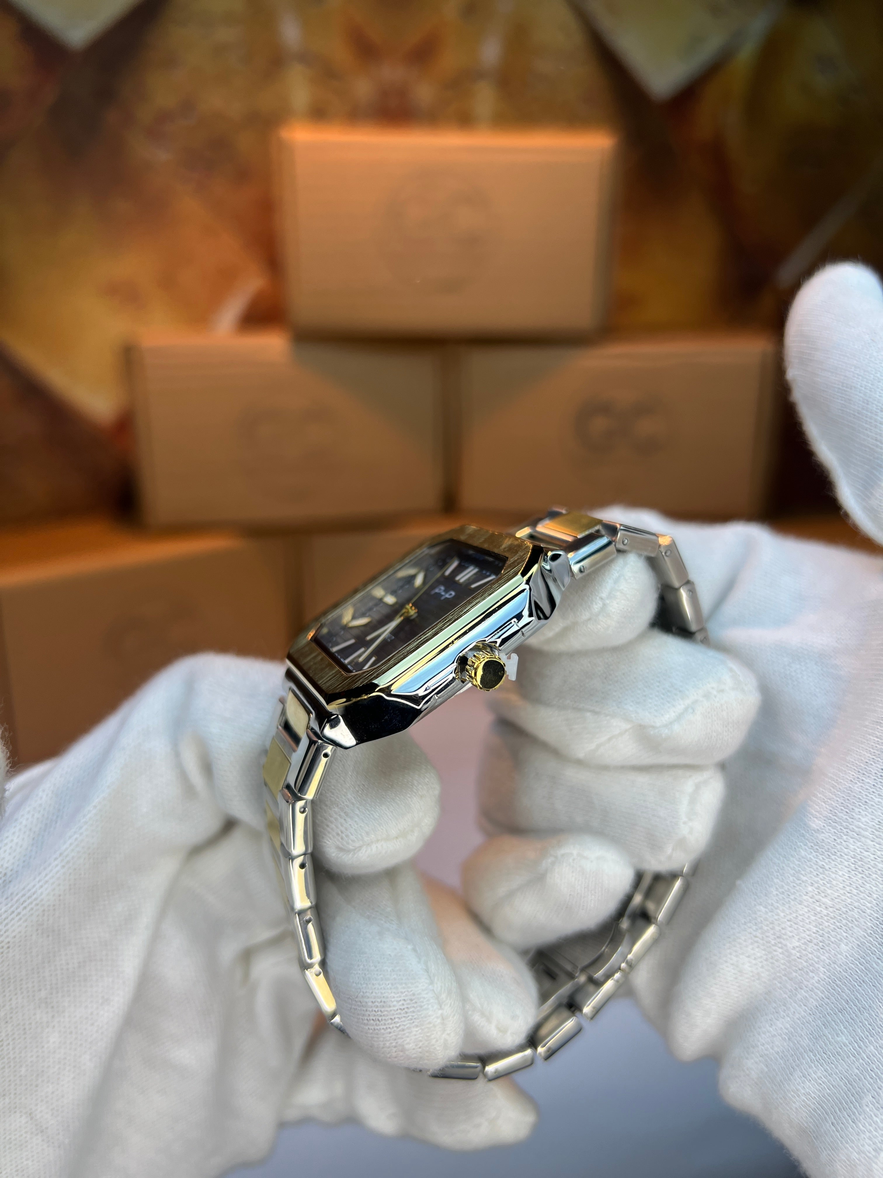 Gold Silver-tone P.P Blue Dial Watch