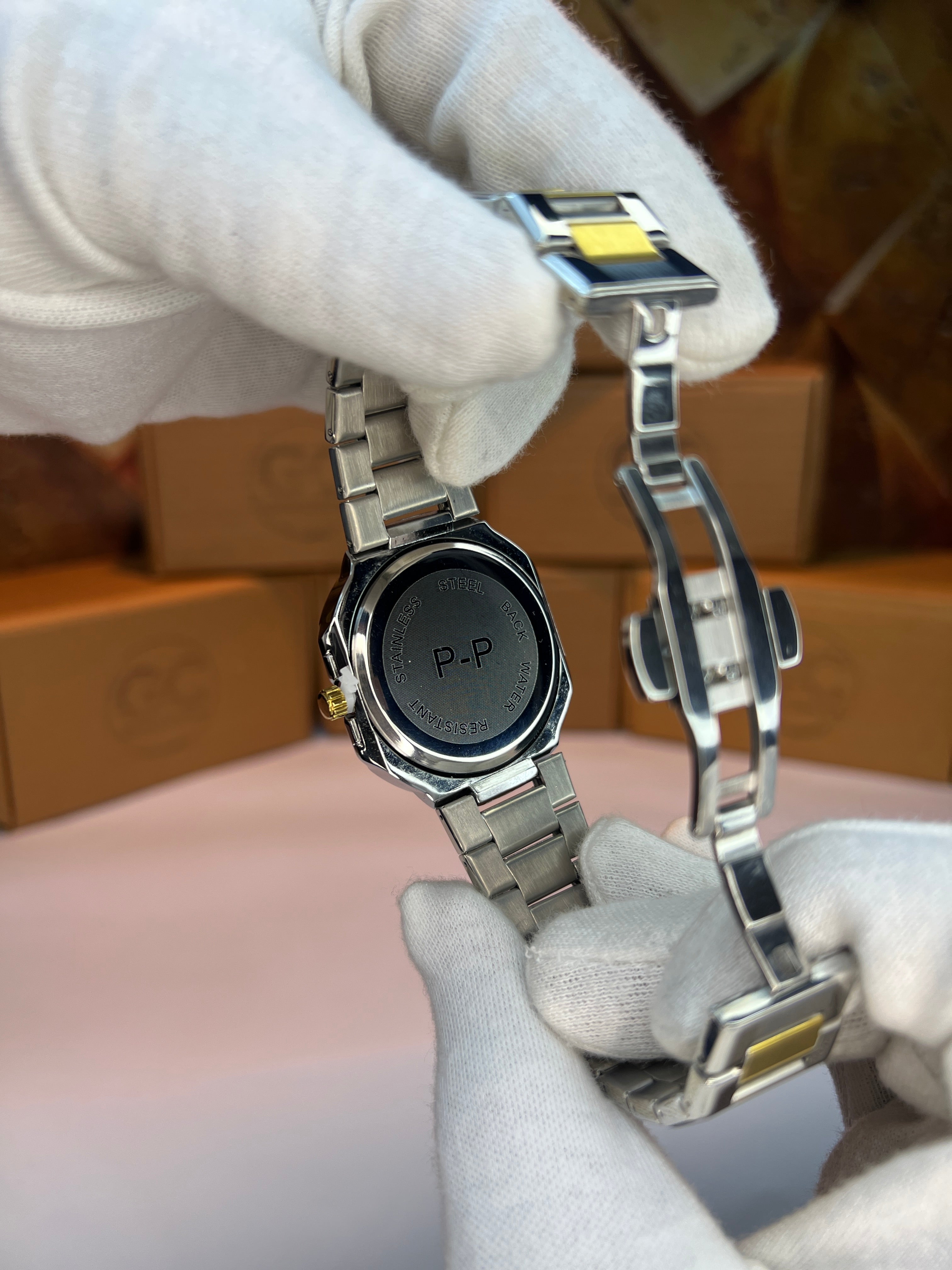 Gold Silver-tone P.P Blue Dial Watch