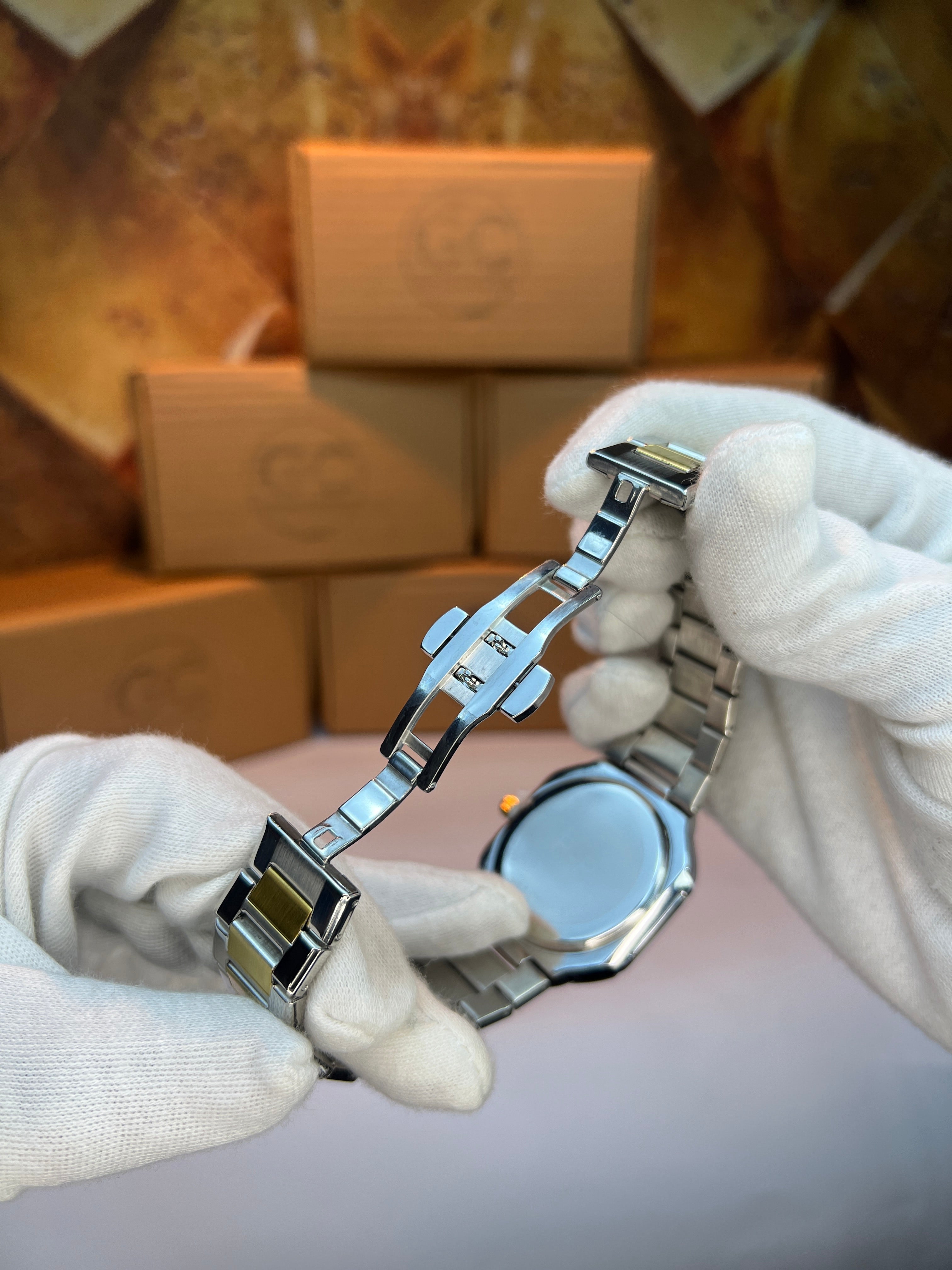 Gold Silver-tone P.P Blue Dial Watch