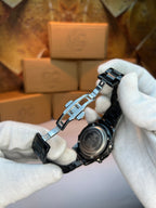 G-Shock Black Metal Analog-Digital Watch – White Dial